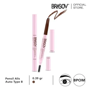 brasov pensil alis 2 in 1 | eyebrow pensil alis duo dengan sikat dan peraut eyebrow pencil | eyebrow pencil automatic